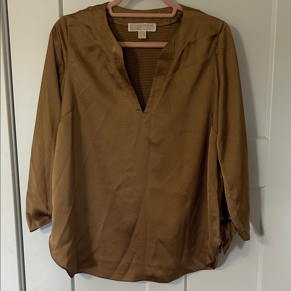 Michael Kors Tops - Michael Kors Brown V-Neck Blouse
